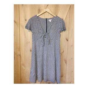 Navy Blue Plaid Dress